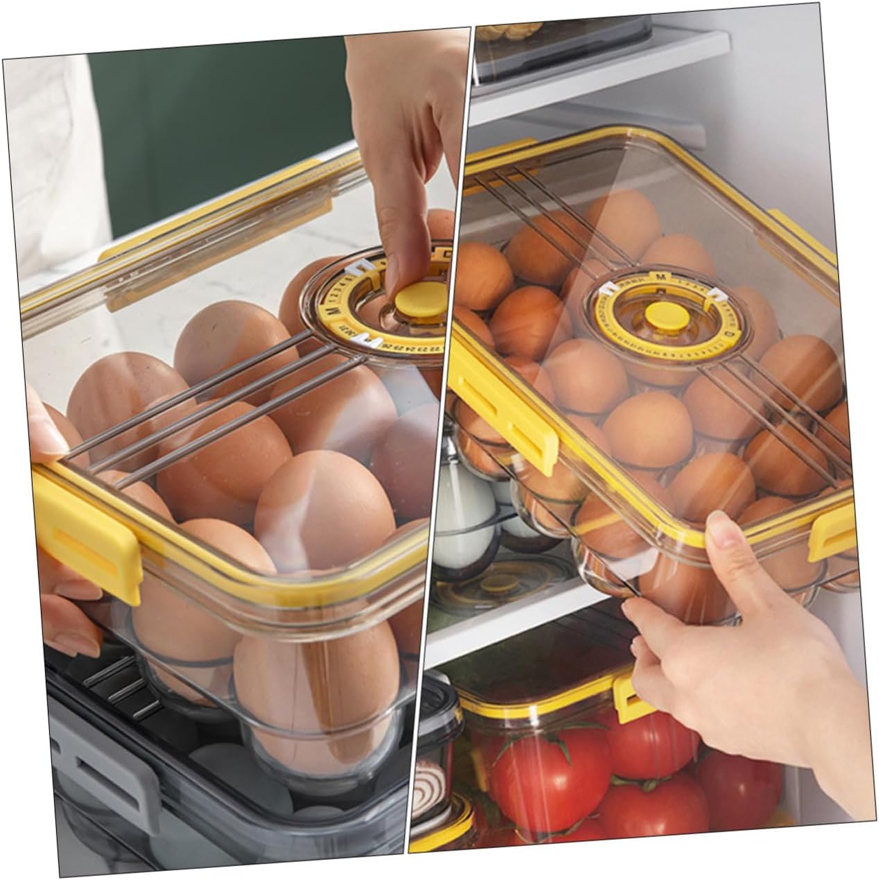 Gadpiparty Practical Egg Bracket Egg Storage Box Yellow Sturdy Easy to Clean and Safe for Cover