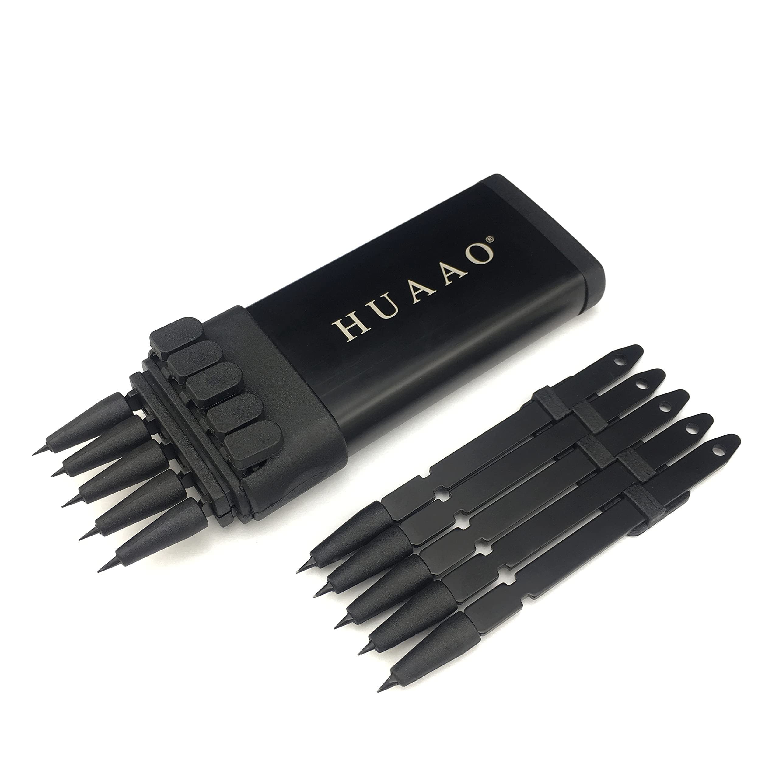 HUAAO Upgraded Ballistic Dart Launcher, Metal Darts Accurate Shooting Within 20ft for Hunting Shooting Camping Self-Defense and Survival, Unique Gift for Men (Black)