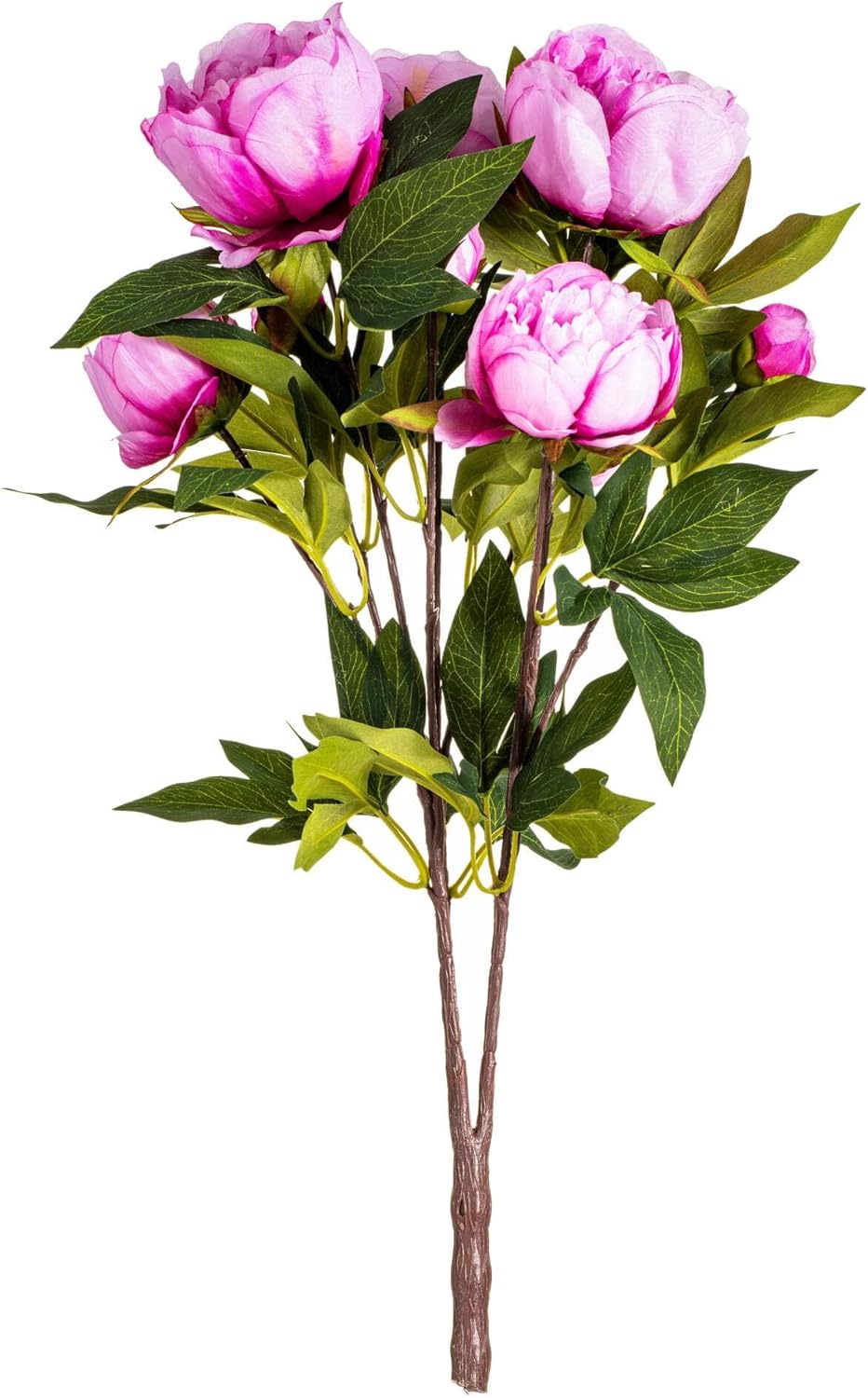 Vickerman 23'' Everyday Artificial Cerise Peony Bush - Faux Indoor Floral Arrangement - Lifelike Faux Peony Bush - for Home Or Office Decor - Maintance Free