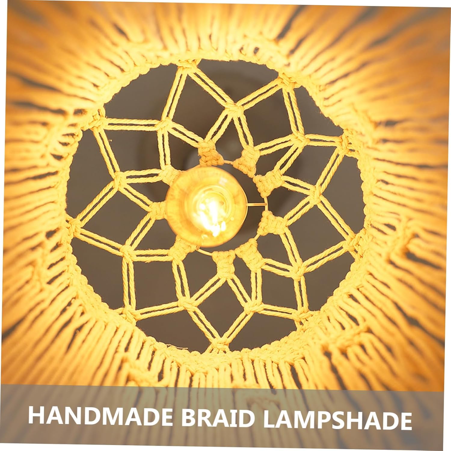Hand Woven Ceiling Light Shade Elegant Bohemian Lampshade for Bedroom and Living Room Decorative Cover for Chandelier Unique Home Lighting