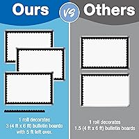 Vista 4 de Carson Dellosa Education - 65 pies de bordes negros para tablón de anuncios, 1 rollo de borde festoneado para pizarra rodante, corcho y cartulina