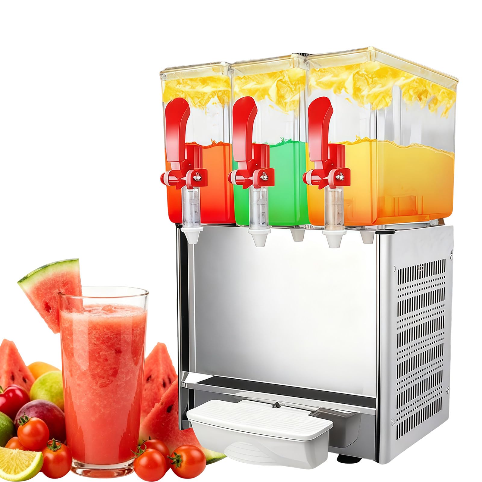 Dispensador De Bebidas Comercial, Dispensador De Zumos Y Té Helado, con Termostato, Acero Inoxidable, para Restaurantes, Hoteles Y Fiestas NoPulp-30LCold