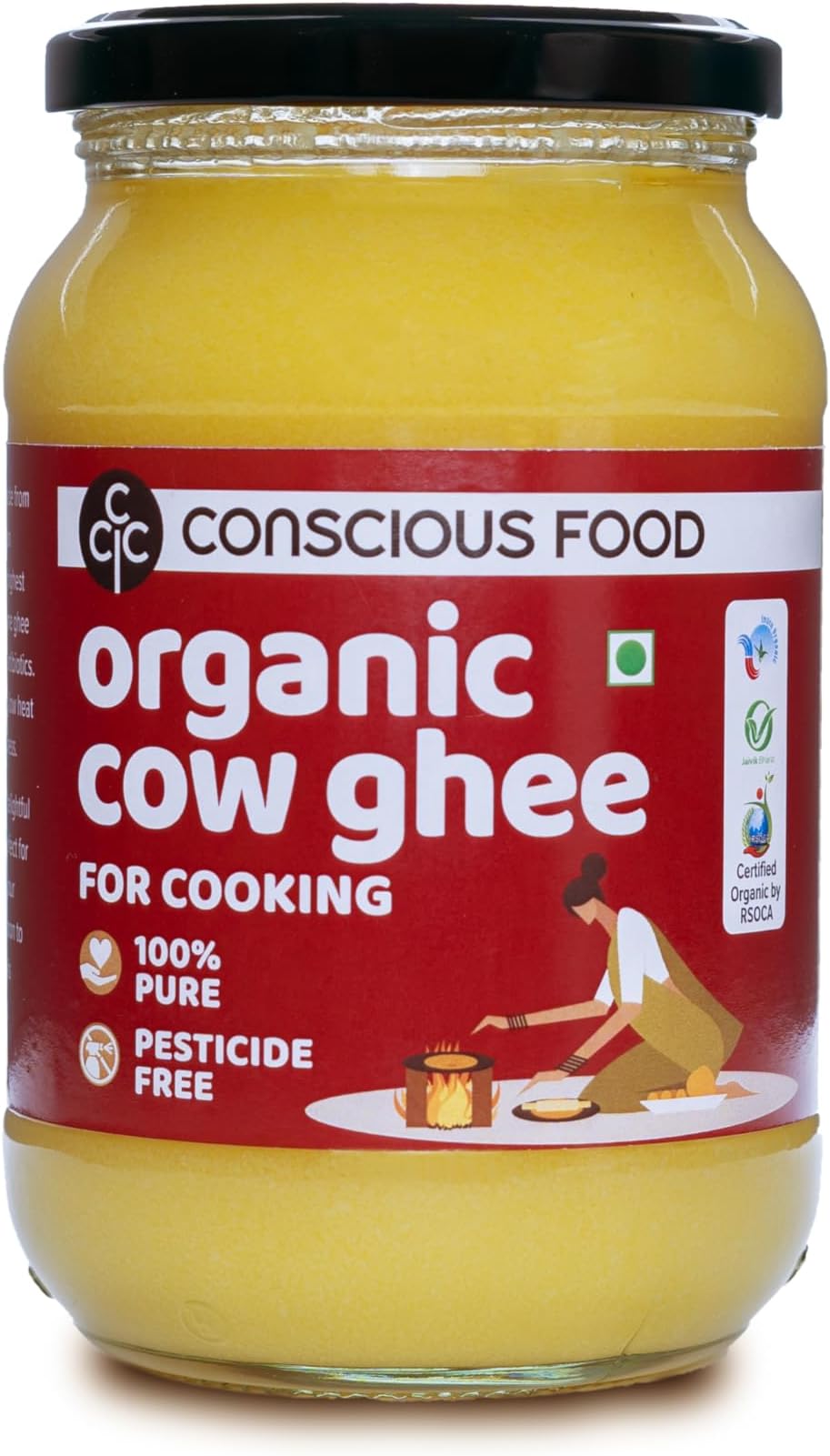 Organic Cow Ghee | 500ml | Certified Organic | Pesticide Free | 100% Pure