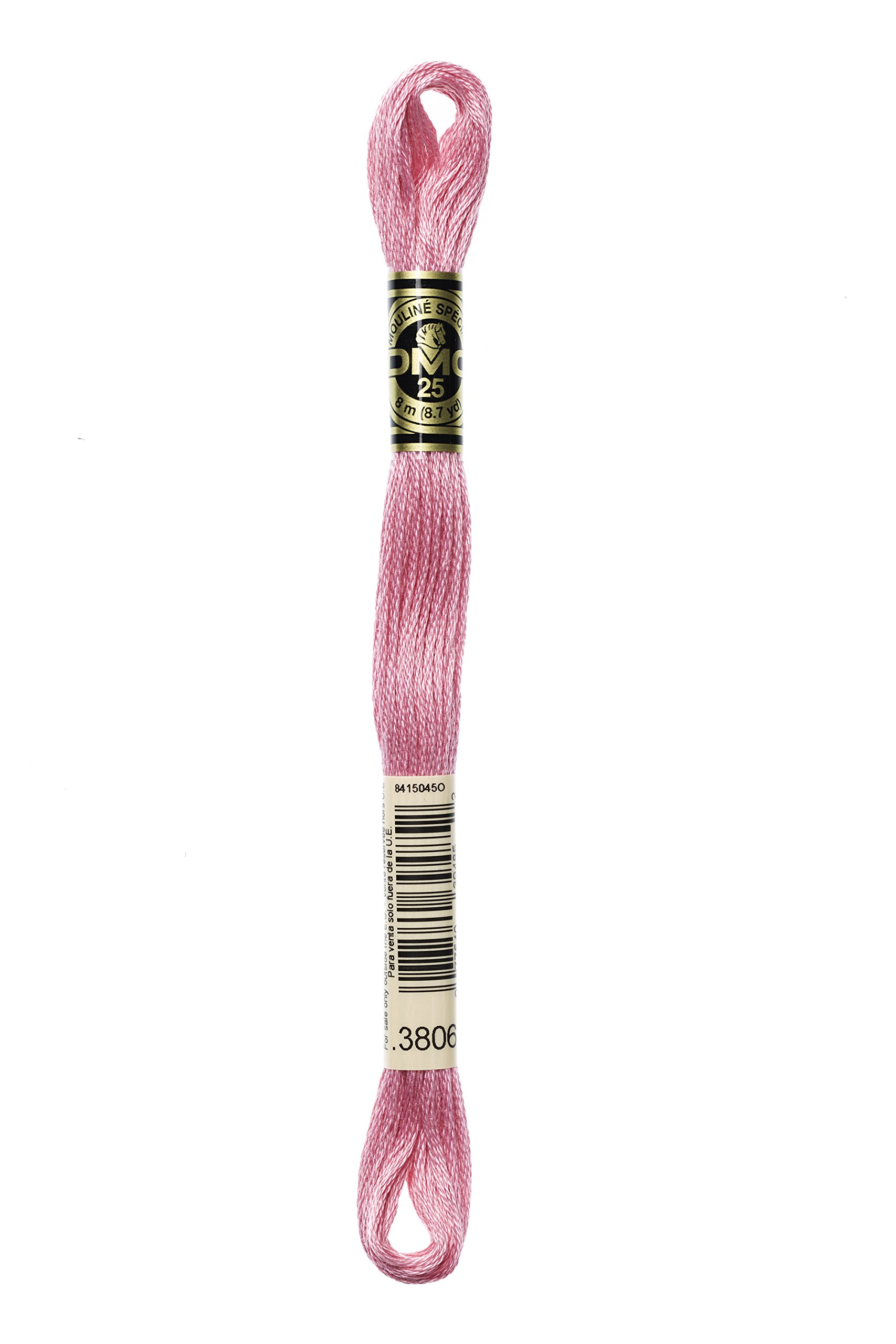 Dmc 3806 Light Cyclamen Pink Dmg Plaid Cotton Thread, Variegated For Stitching, 8 Metres Coloris 3806