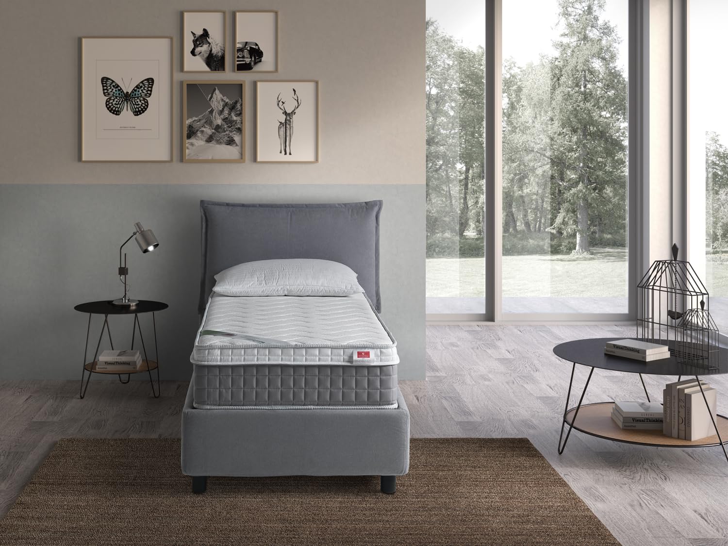 EVERGREENWEB - Materasso Singolo 80x190 in Memory Foam con Topper Alto 25 cm DISPOSITIVO MEDICO ‍ Detraibile + Cuscino GRATIS, Rivestimento Bianco Imbottito Effetto MASSAGIANTE Tessuto Antiacaro