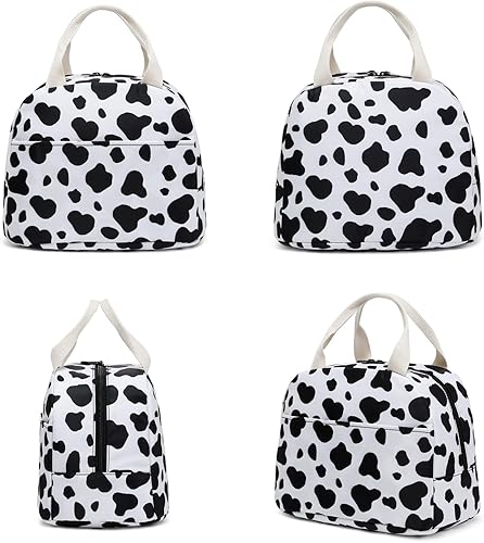 Miniatura 6 de Lonchera con estampado de vaca para niñas y mujeres, bonita lonchera aislada a prueba de fugas, reutilizable, bolsa de almuerzo para adolescentes,