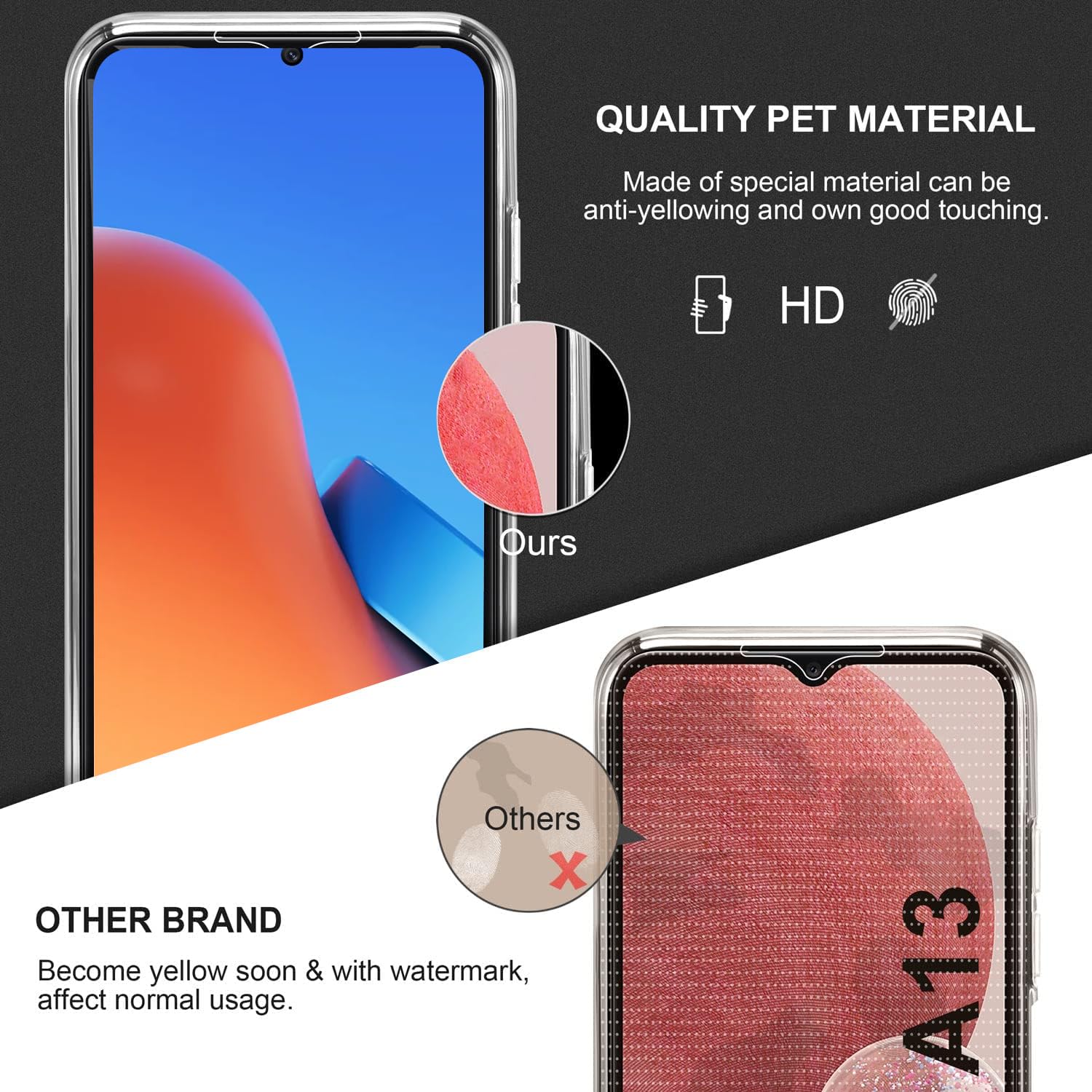 AURSTORE Cover per Xiaomi Redmi Note 12s 4G protezione integrale anteriore + posteriore rigida, custodia protettiva touch 360 gradi, trasparente