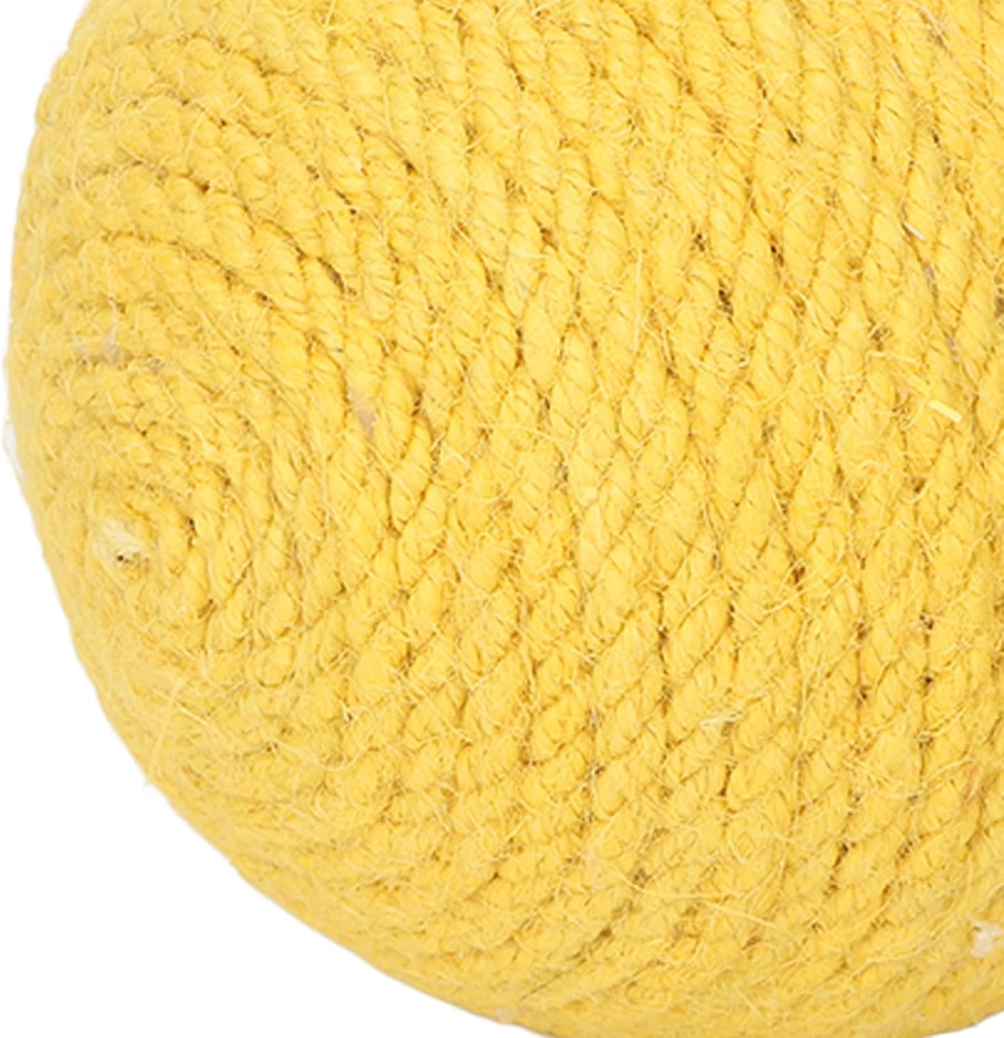 Cat Sisal Ball Interactive Grinding Teeth Claws Playing Toy for Cats Kitten (Yellow)