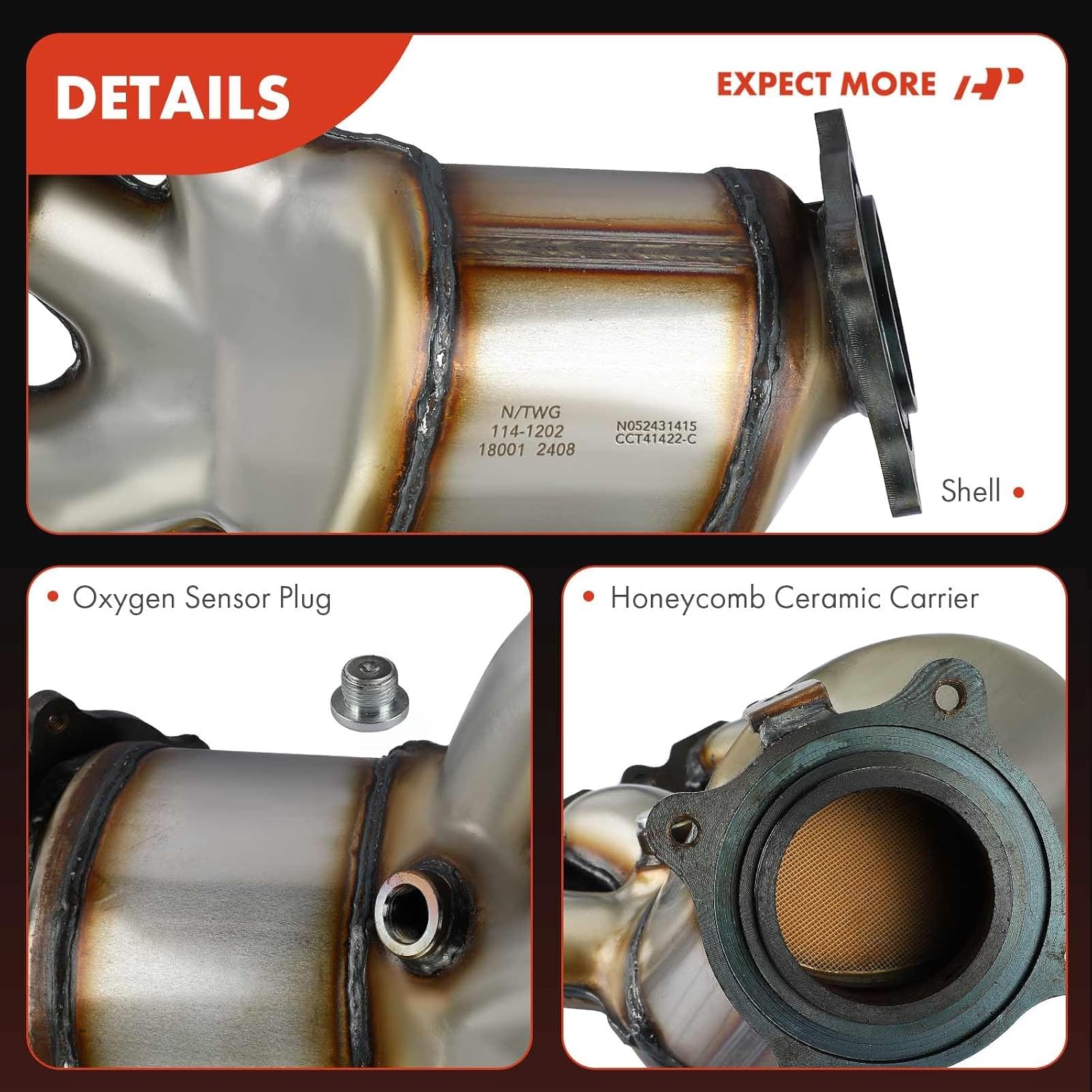 A-Premium Left Exhaust Manifold Catalytic Converter with Gasket Kit Direct-Fit Compatible with Volvo XC60 2010, S80 2007-2010, V70 2008-2010, XC70 2008-2010 & Land Rover LR2, 3.2L, E.P.A. Compliant