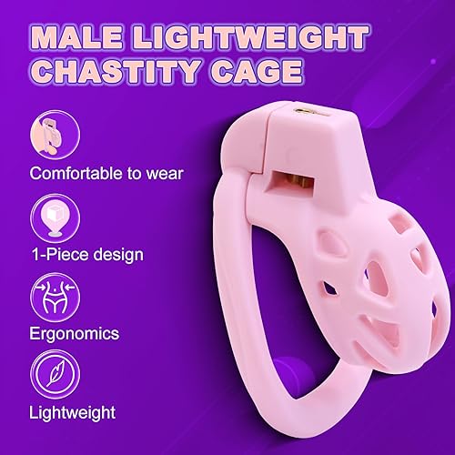 Vista 9 de Jaula de castidad ligera para hombres de bondage jaula de pene suave KG Cock Cage Dispositivos de castidad Juguete sexual clave para hombres