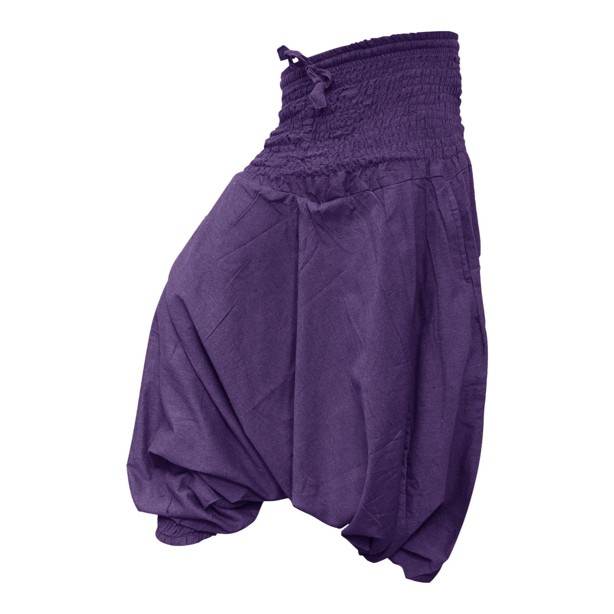 Shopoholic Fashion Women's Purple Aladdin Harem Pants Boho Baggy Trousers Loose Fit Yoga Hippie Clothes,