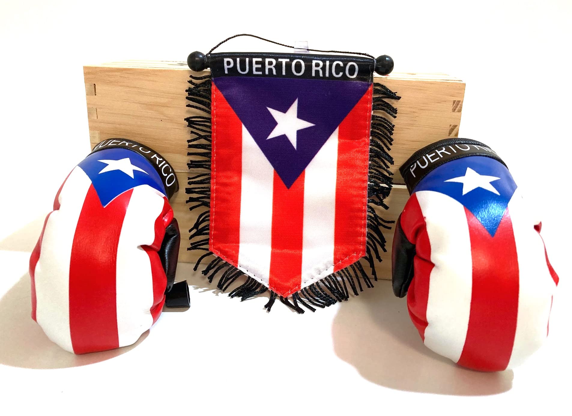 Puerto Rico Boxing Gloves flags for cars accessories sticker decals Puerto Rican PR homes auto small mini Banner — view 2