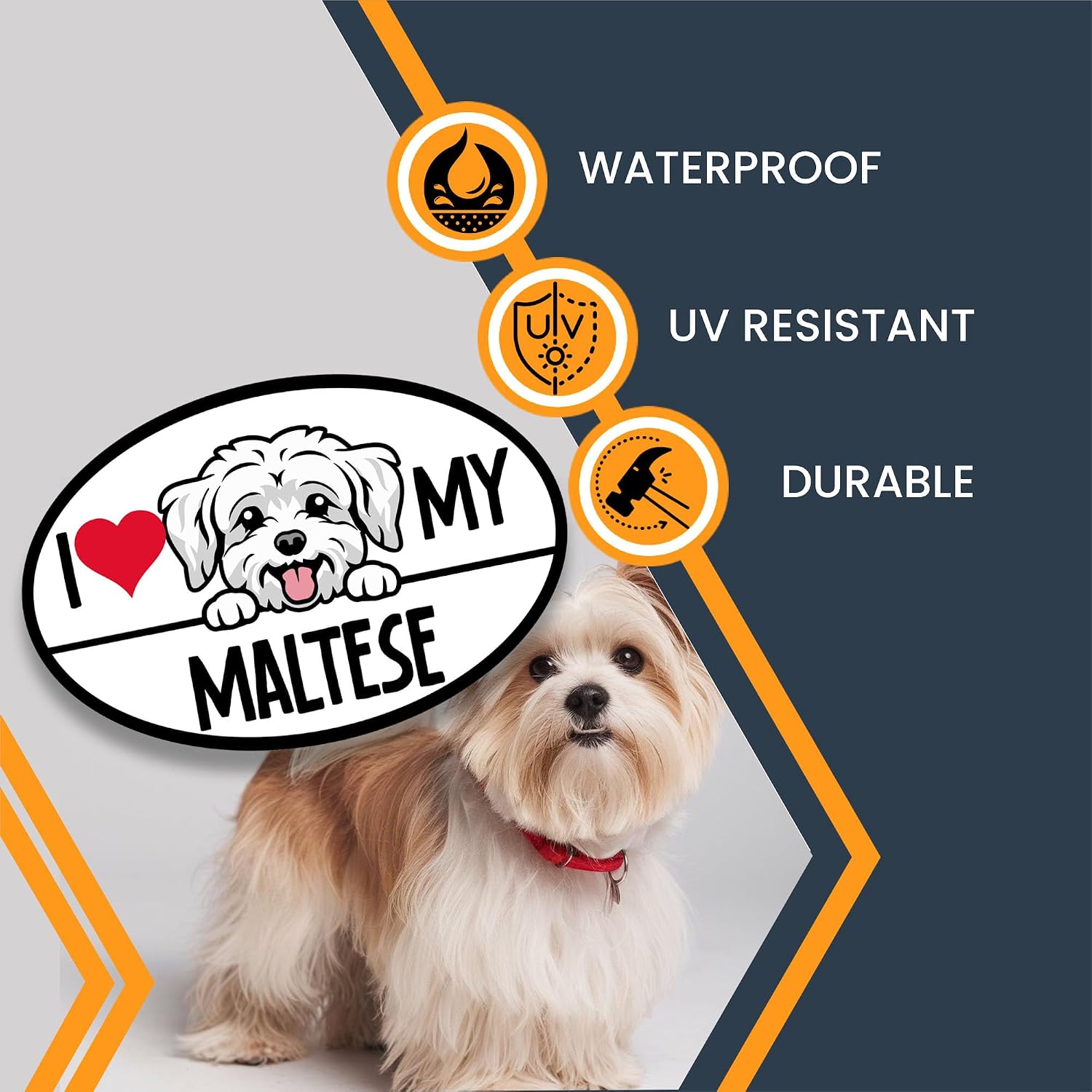 I Love My Maltese Dog Breed Car Magnet 4x6 Inch, Dog Lover Gift, USA Made image 4