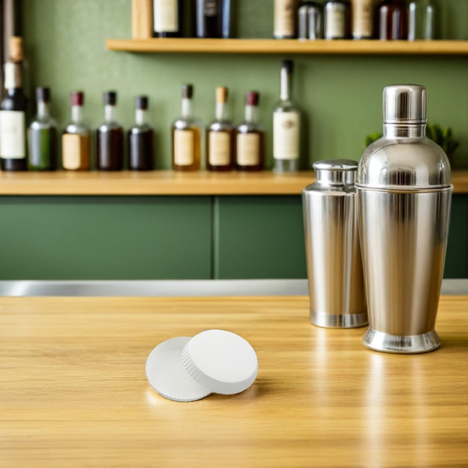 GARVALON 200 Stück Einweg Papierbecherdeckel 7cm Rund Biologisch Abbaubar Hygienischer Kaffeebecher Deckel für Hotels Ktv Cafés Partys und Hochzeiten