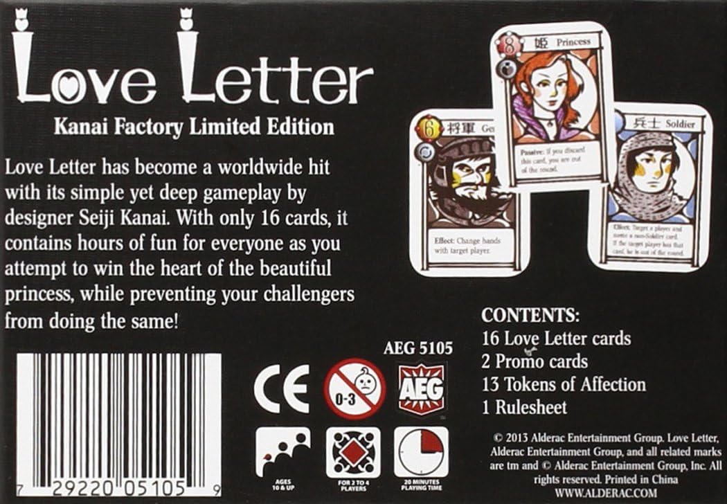 Alderac Entertainment Group (AEG) Lover Letter Kanai Card Game, Multicolor