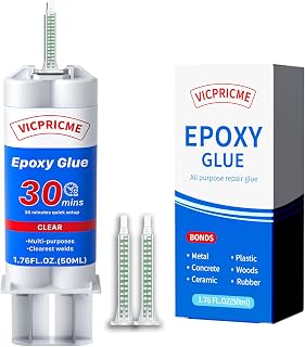 Plastic Glue, Clear Epoxy Glue Ideal for Repairing Plastic, Metal, Ceramics, Wood, Fishing rods, Golf Clubs, and More 30-Minute Fast Setting Optimal Cold Welding Bonding (1)
