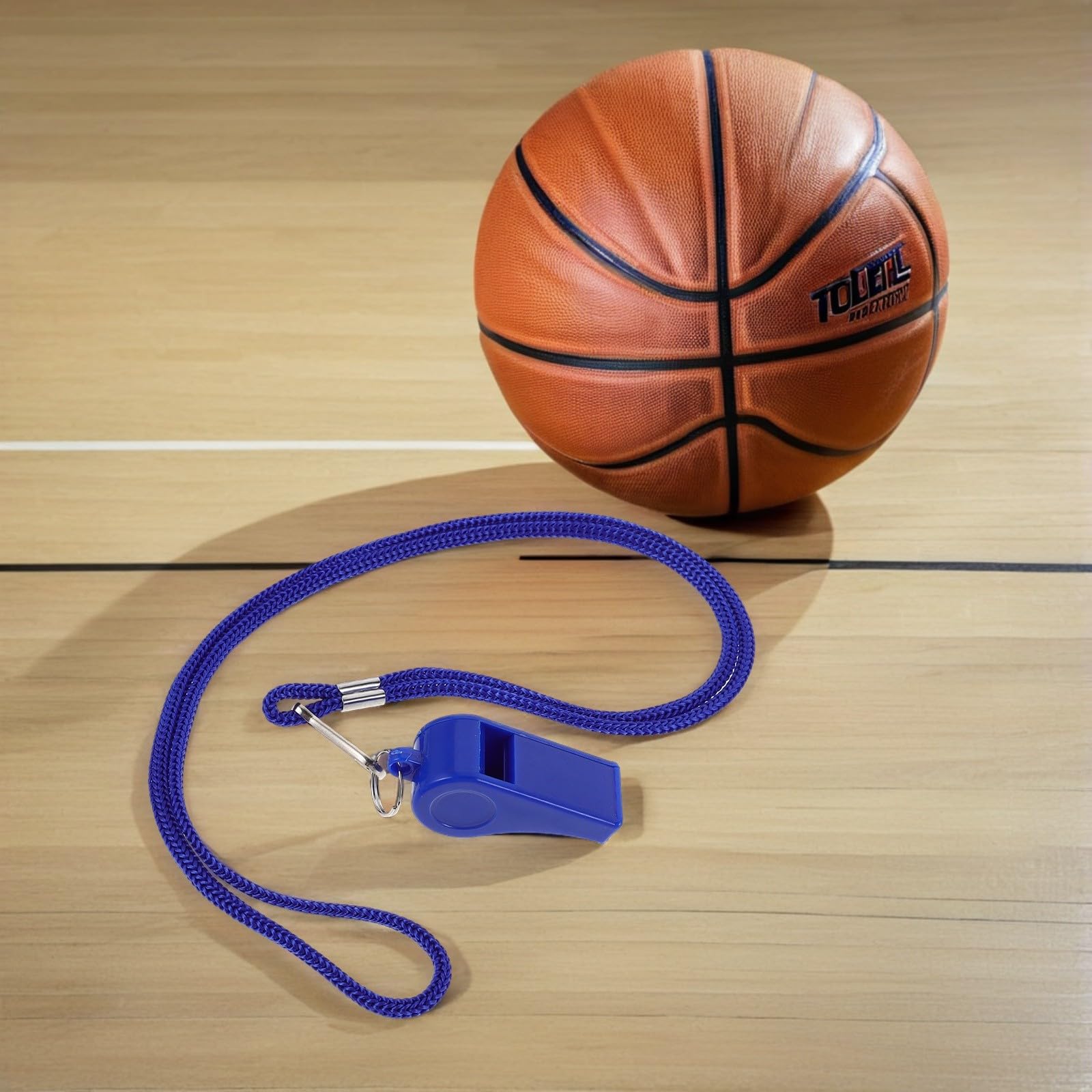 Abaodam Fischietto di Emergenza in Plastica Blu 36 Pezzi, Portatile | Cordino in Poliestere, Suono ad Alto Decibel, Design Resistente per Escursioni e Sport