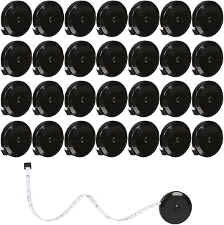 Retainbre Retractable Tape Measure 30 Pack - Soft Fabric 60" Double Scale for Sewing, Body, Tailor, Crafts, Knitting (Black)