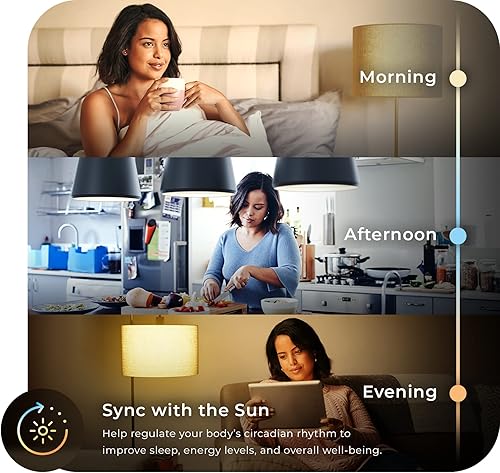 Miniatura 6 de GLOBE Bombilla LED eléctrica inteligente Wi-Fi de 4.5 W (equivalente a 40 W) de filamento recto, blanco transparente, no requiere concentrador,