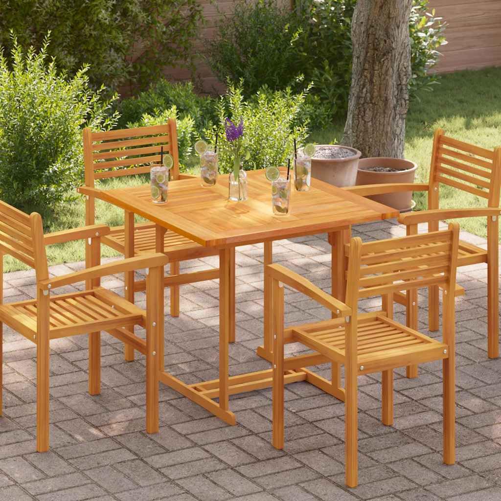 Natural Teak Wood Table Top, Square 35.4 x 35.4 Inch, Durable Solid Teak Dining Surface for Indoor Outdoor Use, Rustic Brown Finish, Easy Clean Commercial Grade