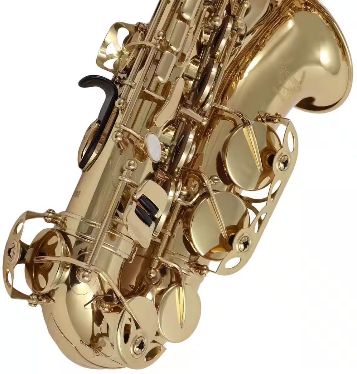 Woodbrass WSA100 - Sassofono Alto Mi Verniciato – Strumento Principiante Pronto a Giocare, Ottone Verniciato, Timbri Pelle con Risonatori Metallo, Custodia & Accessori Inclusi