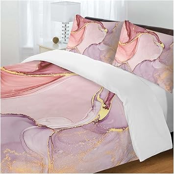 Nordic Simple Light Pink Single Double Duvet Cover Set Girl Abstract Art Pattern Bed Linen Twin Queen Quilt Cover Pillowcase(6,2pillowcase50x75cm)