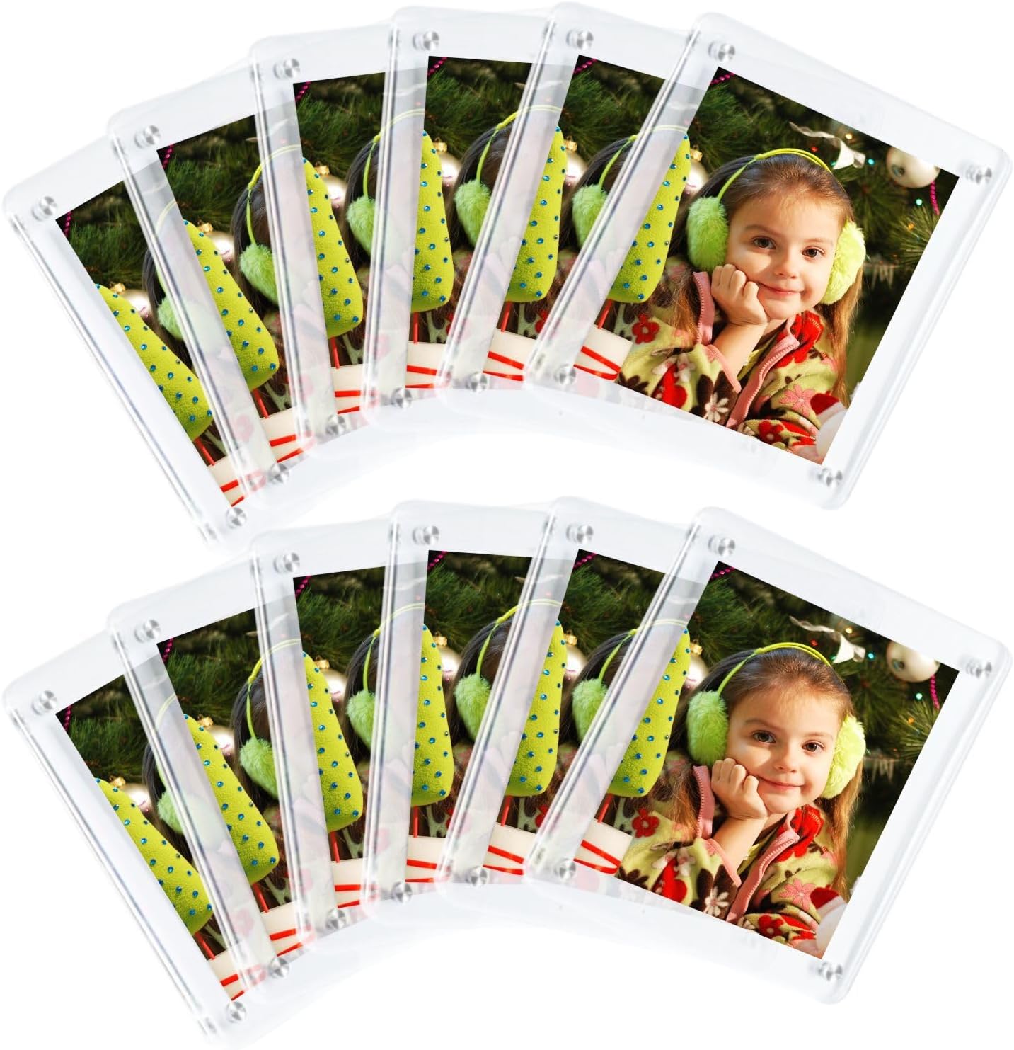 Acrylic Fridge Magnetic Frame Double Sided Clear Fridge Magnetic Picture Frame Magnetic Refrigerator Photo Frame for Locker Cubicle Display Children Artworks Schedules (Clear 8 * 11inch 2PCS)