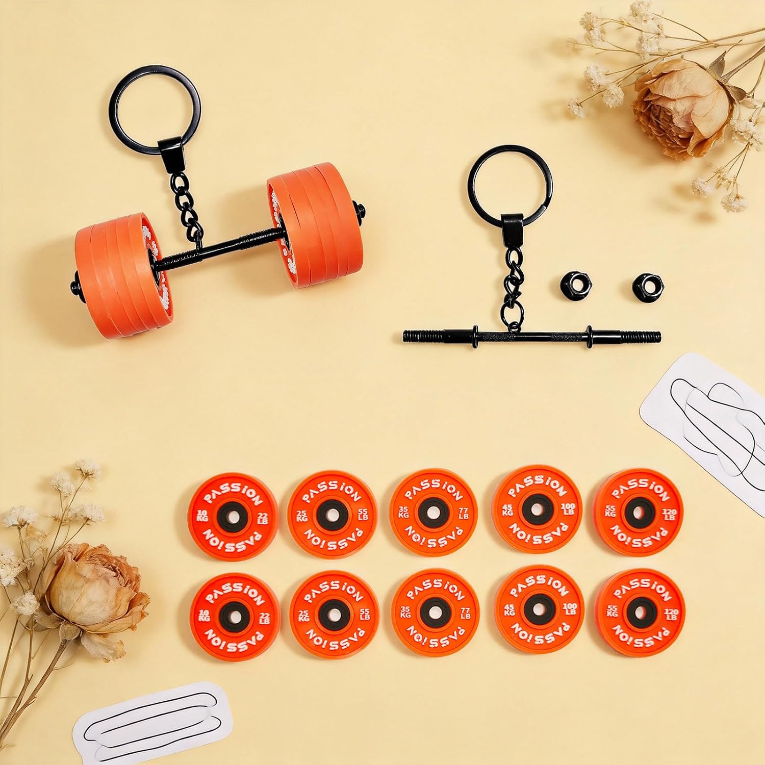 Dumbbell Keychain Set Gym Accessories for Women and Men Fitness Gifts image 3