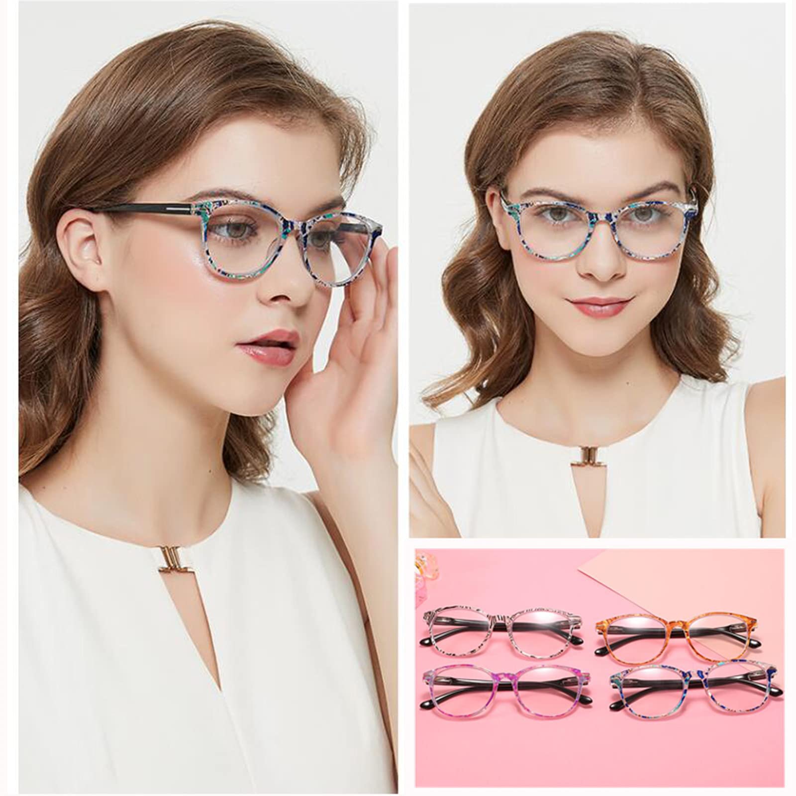 Modne Okrągłe Okulary Do Czytania Z Blokowaniem Niebieskiego Światła, Okulary Do Czytania Z Zawiasem Sprężynowym Dla Kobiet I Mężczyzn/Purple/0
