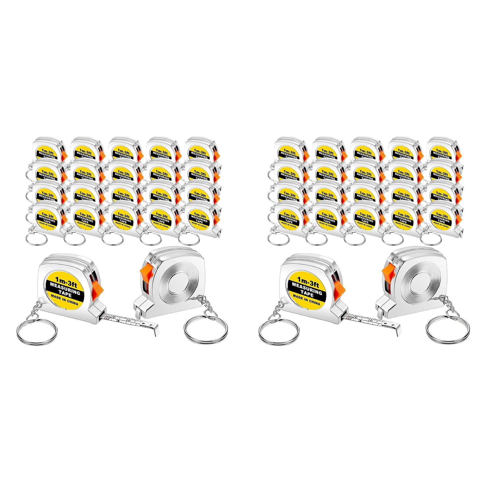 100 Pezzi Metro A Nastro, Metro A Nastro Tascabile Funzionale, Piccolo Metro A Nastro Retrattile, 3Ft