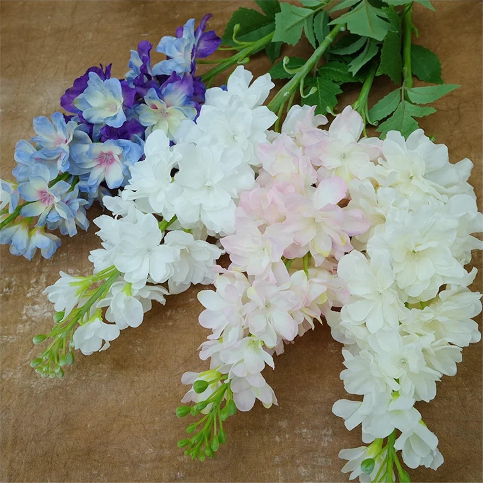 Artificiali Delphinium Ajacis Delphinium di fiori seta artificiale