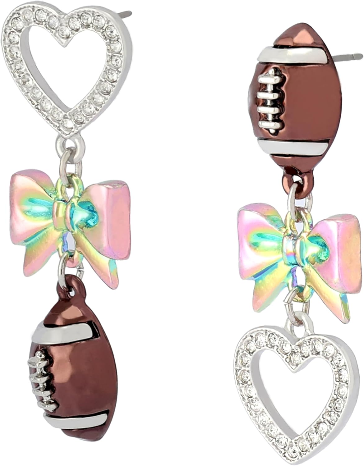 Betsey Johnson Women's Kick Off Football Mismatch Earrings