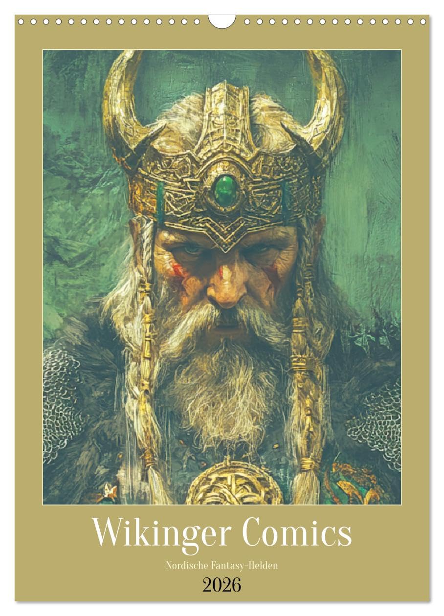 Viking comics. Nordic fantasy heroes UK-Version (Wall Calendar 2026 DIN A3 Portrait), CALVENDO 12 Month Wall Calendar