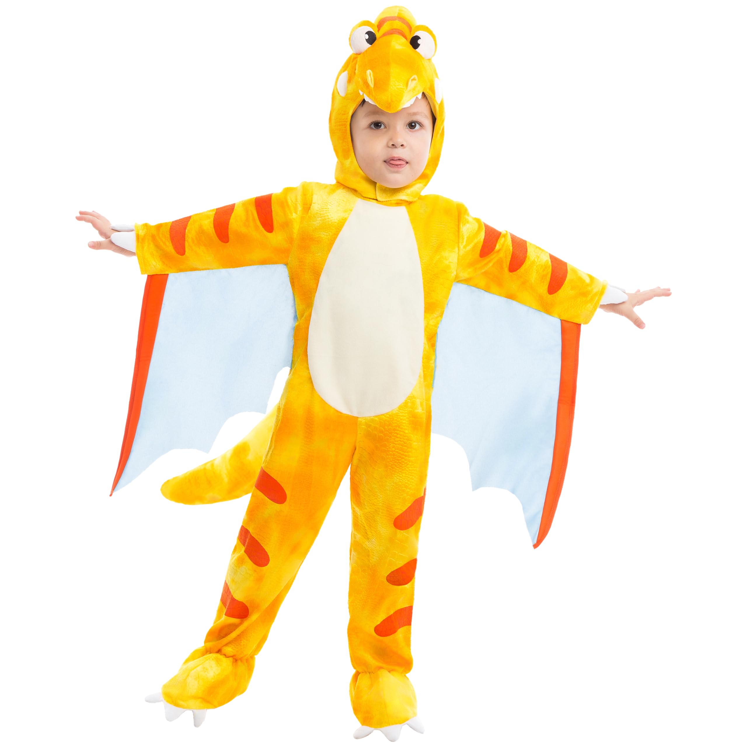 Spooktacular Creations Costume da dinosauro pterodattilo Set deluxe preistorico per bambini e neonati per Halloween dress up party (3T) Giallo
