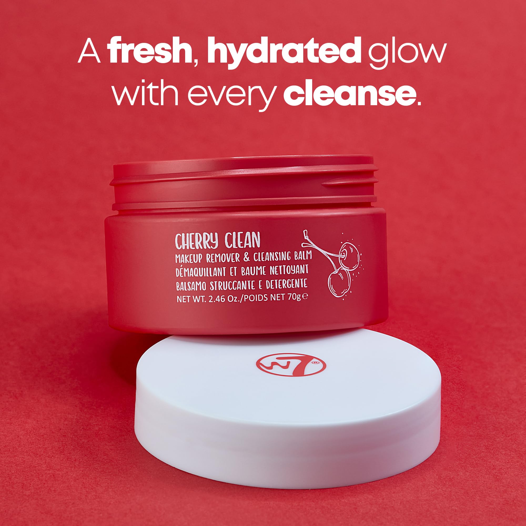 W7 Cherry Clean Struccante & Balsamo Detergente - Pelle Pulita Senza Olio