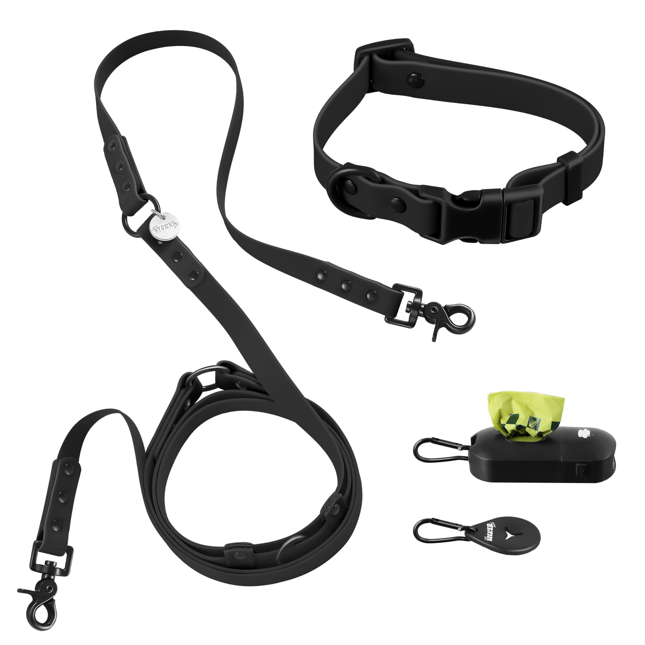 Laisse 6 en 1 mains libres Luna WLK1004I-5SET étanche avec distributeur de sac