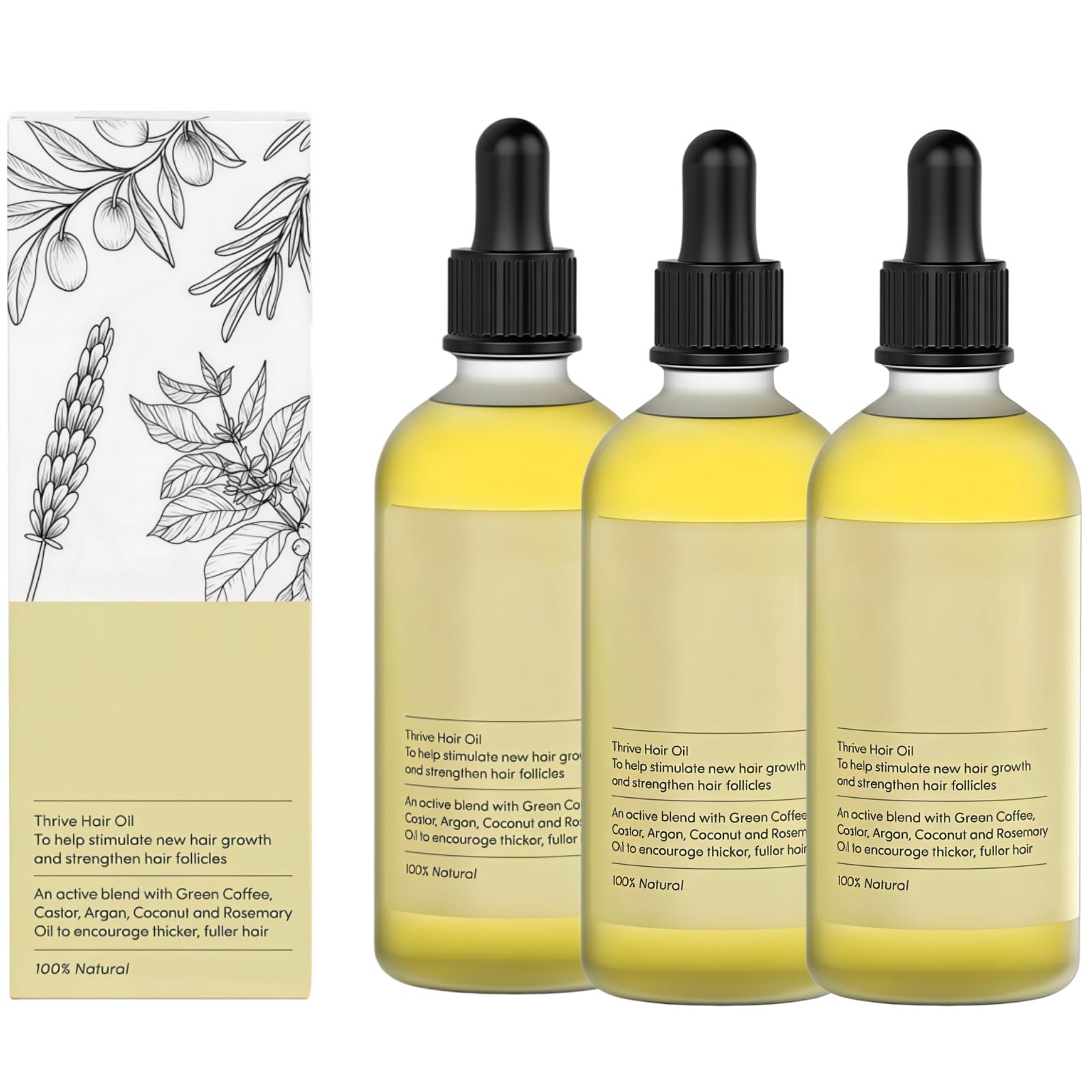 Teluni Carvenchy Haaröl Haarwachstum Öl mit Rosmarinöl für Haare Natürliche Haarkur Öl mit Argan Rizinus Mandelöl für trockene und geschädigte Haare