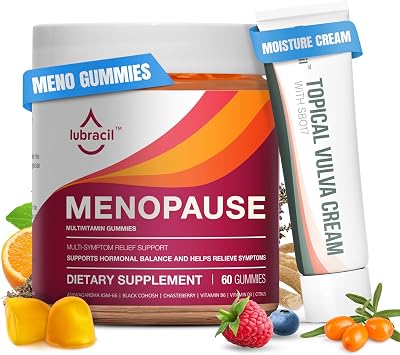 Lubracil Menopause Gummies & Topical Vulva Cream Bundle Hormone-Free Support for Hot Flashes, Vaginal Dryness, Itching, Mood Swings & Night Sweats with Black Cohosh, Ashwagandha, Omega-7 & Vitamin E