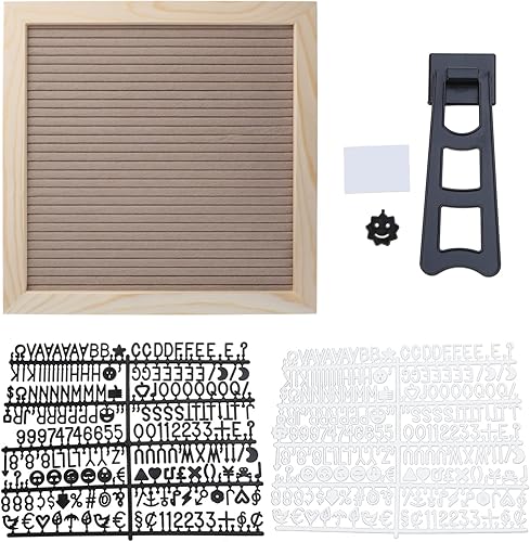 Miniatura 2 de Pine Frame Felt Letter Board 10x10inch Precuts Letter, Script Cursive Words, Felt Message Board Sign Board with Letter