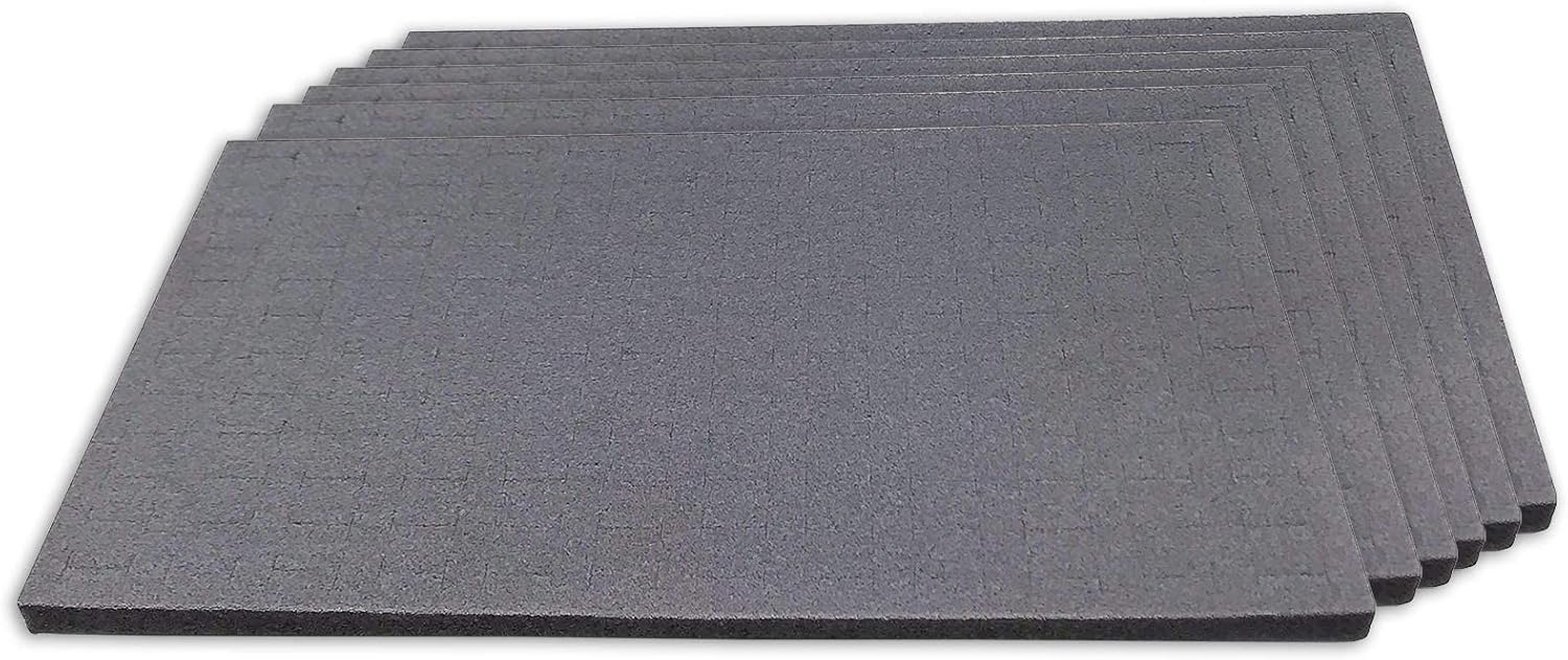 6-Pack Jewelry Display Foam Pad, Tray Insert - 72 Rings Holder Slots - Grey Velvet (14x7 Full Size) by TheDisplayGuys