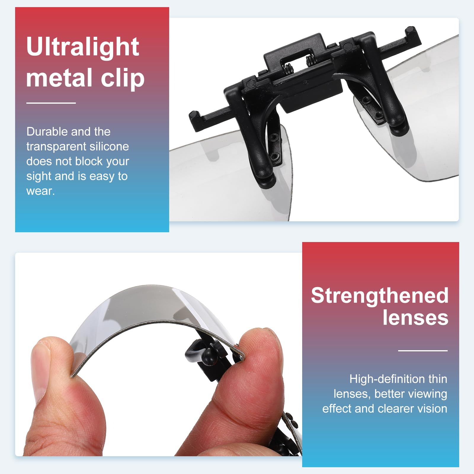 QUARKZMAN 2 Pezzi Occhiali 3D Clip-On Polarizzati, Occhiali 3D Passivi A Cornice Circolare Per Film Anaglifici Cinema Giochi TV Fotoproiettore