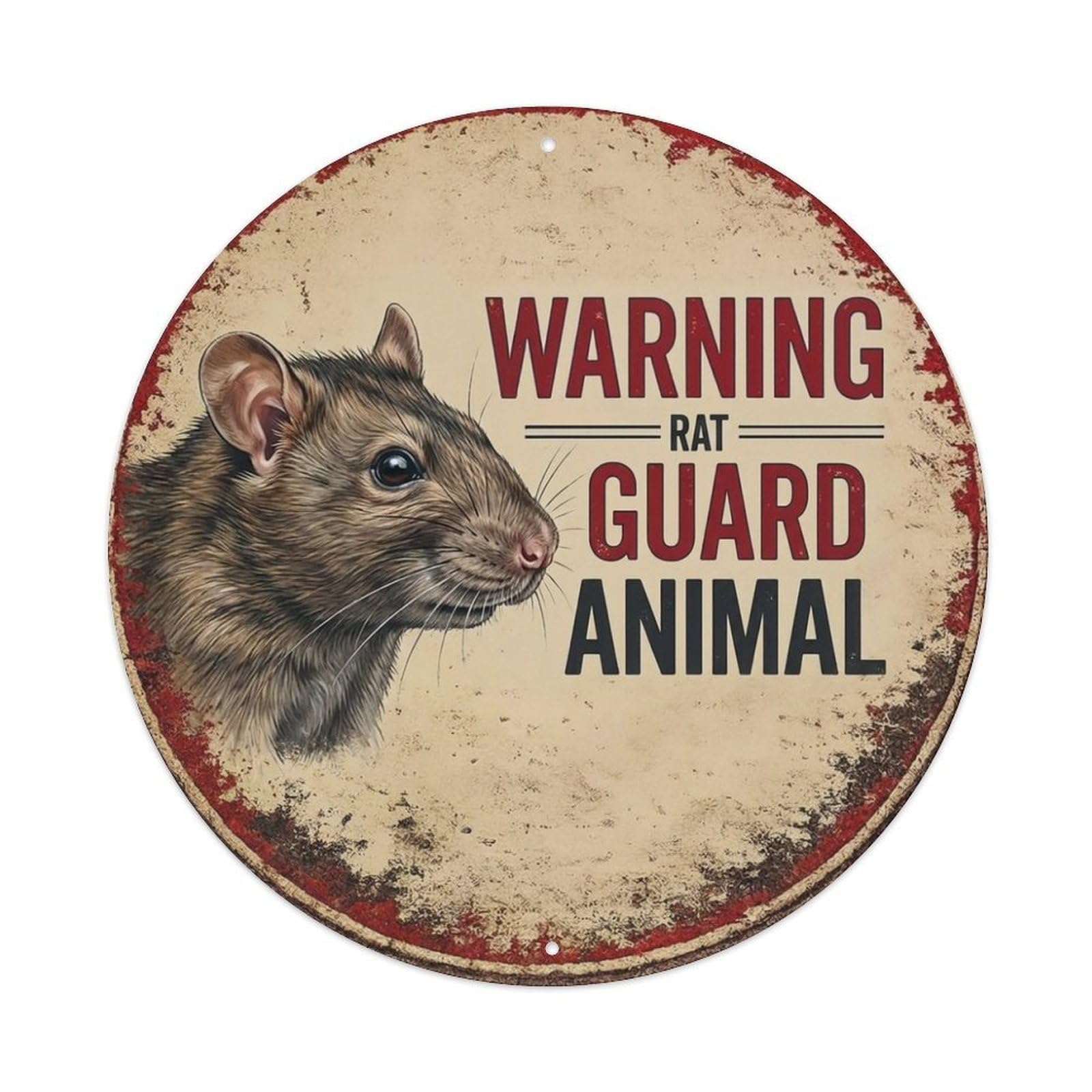 Tgrcjimh Style Metal Tin Sign Vintage Warning Rat