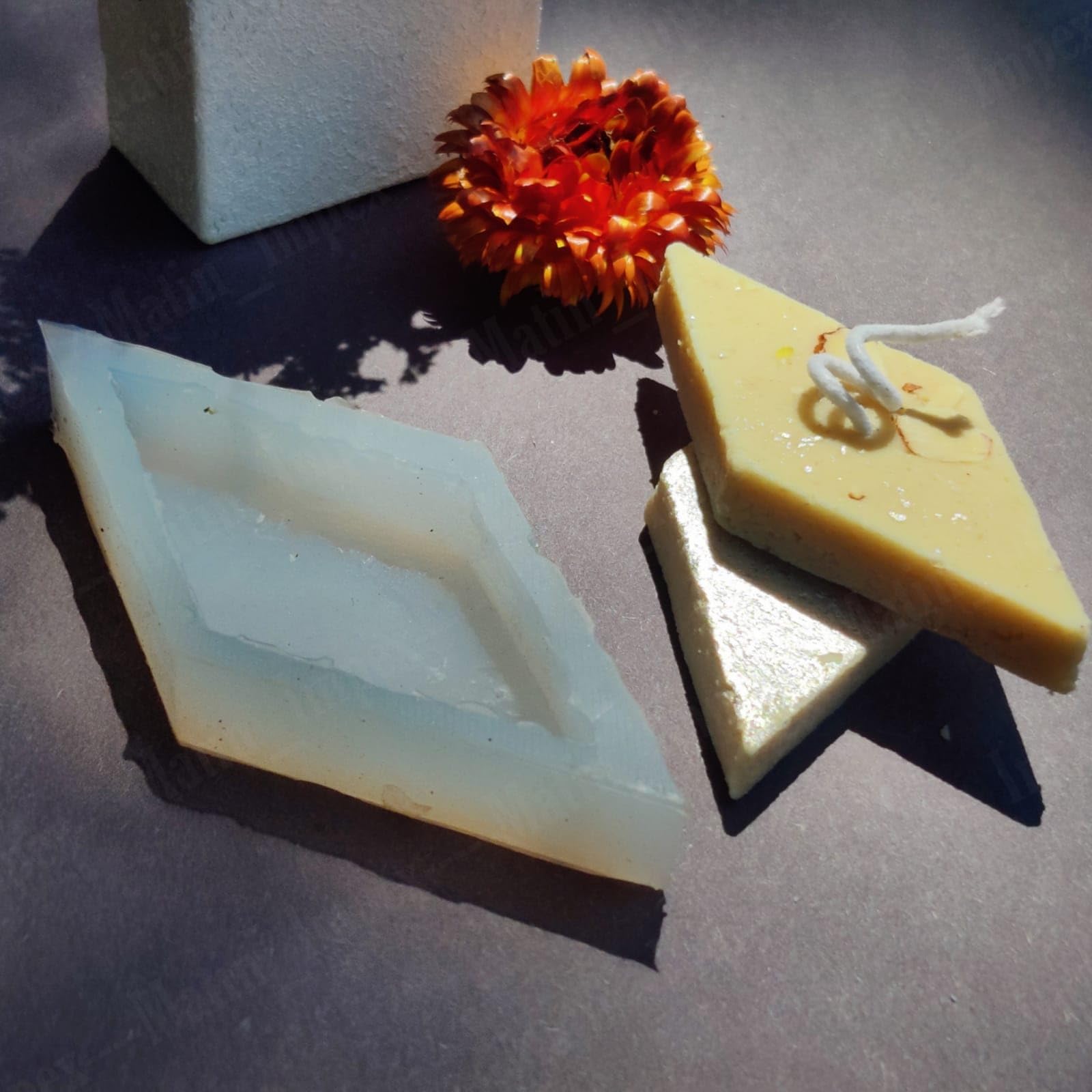 MATIN IMPEX Kaju Katli Shaped White Small Silicon Candle Mould | Also Can Be Used for Clay, Resin, Ceramic Art | Multipurpose, Flexible, Reusable and Easy to Use Mold (Pack of 1) (B0C8ZG28X8) Amazon Price History, Amazon Price Tracker