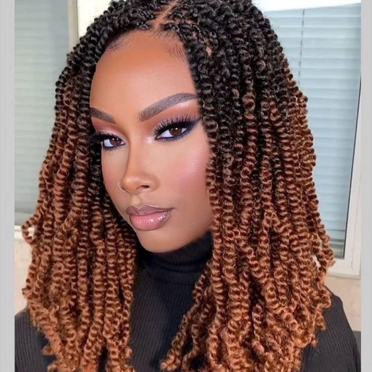 Brown Spring Twist Hair 8 Inch 8 Packs Spring Twist