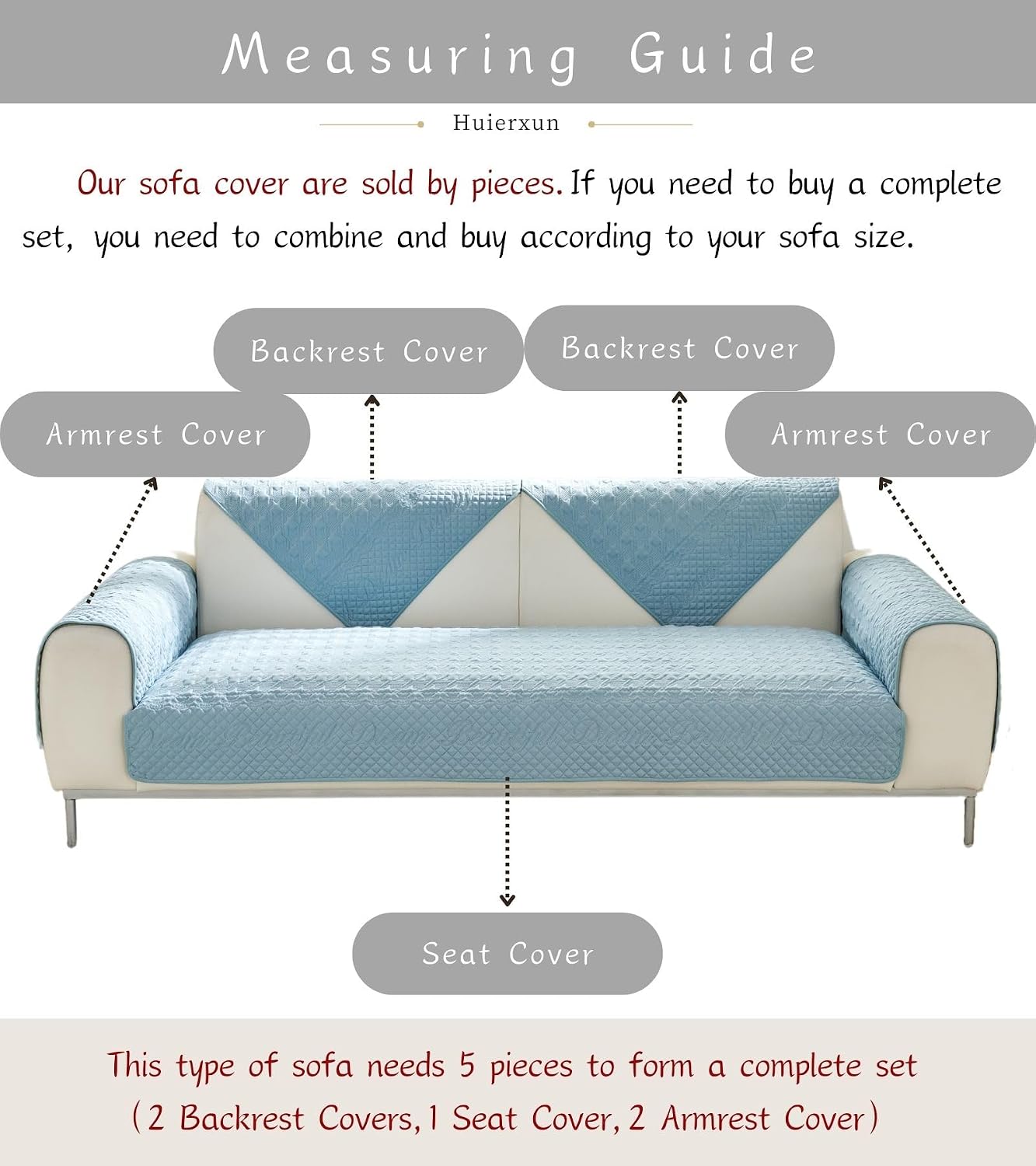Luxury 3D Cotton Houndstooth Thick Sofa Cover Super Soft Sectional Couch Cover Anti-Slip Sofa Slipcovers Washable Furniture Protector for Dogs Cats Pet All Seasons (Blue,36"x82")