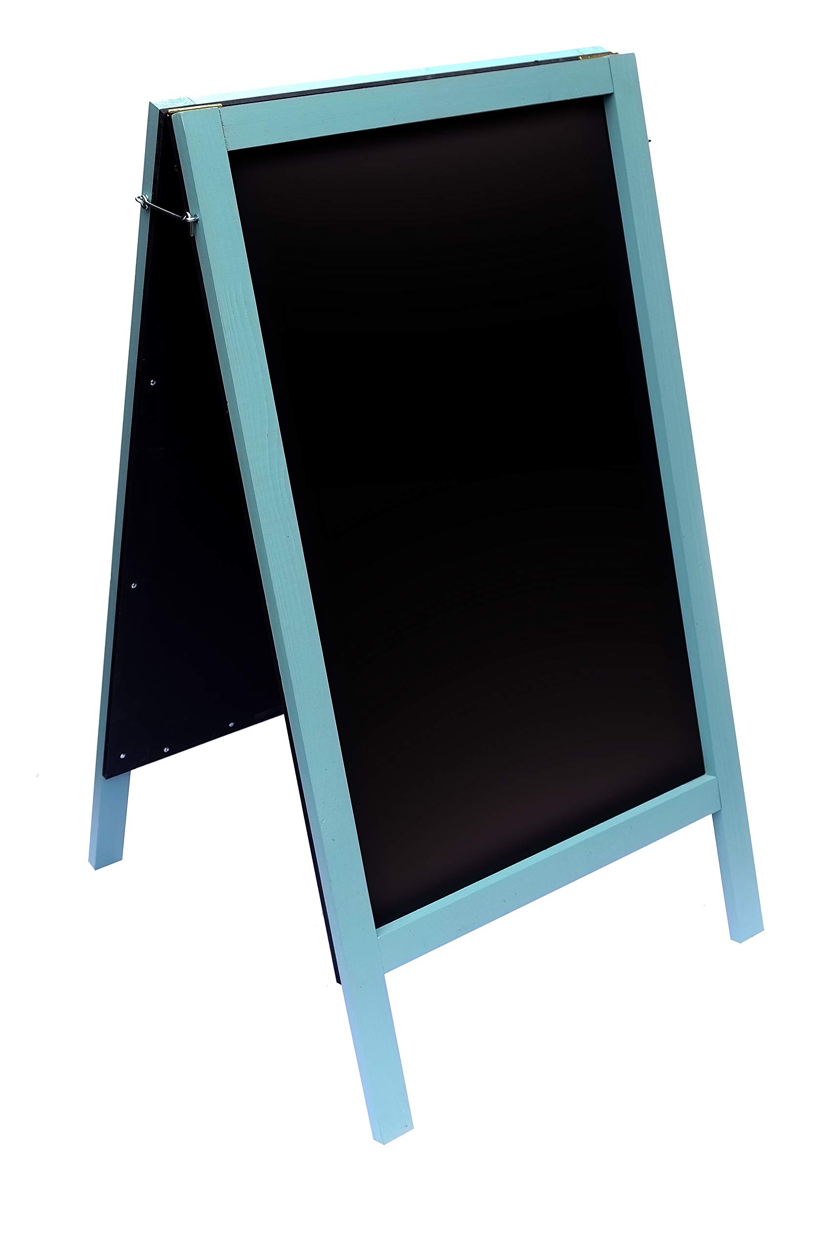 X Large Heavy Duty Aqua A Frame Chalkboard/Blackboard. Fitted with Tough Melamine™ Hard Plastic, Non Porous Panels - Easy to Clean. 1100 x 610 for Chalk Markers and Chalk. Double Sided Street Sign.