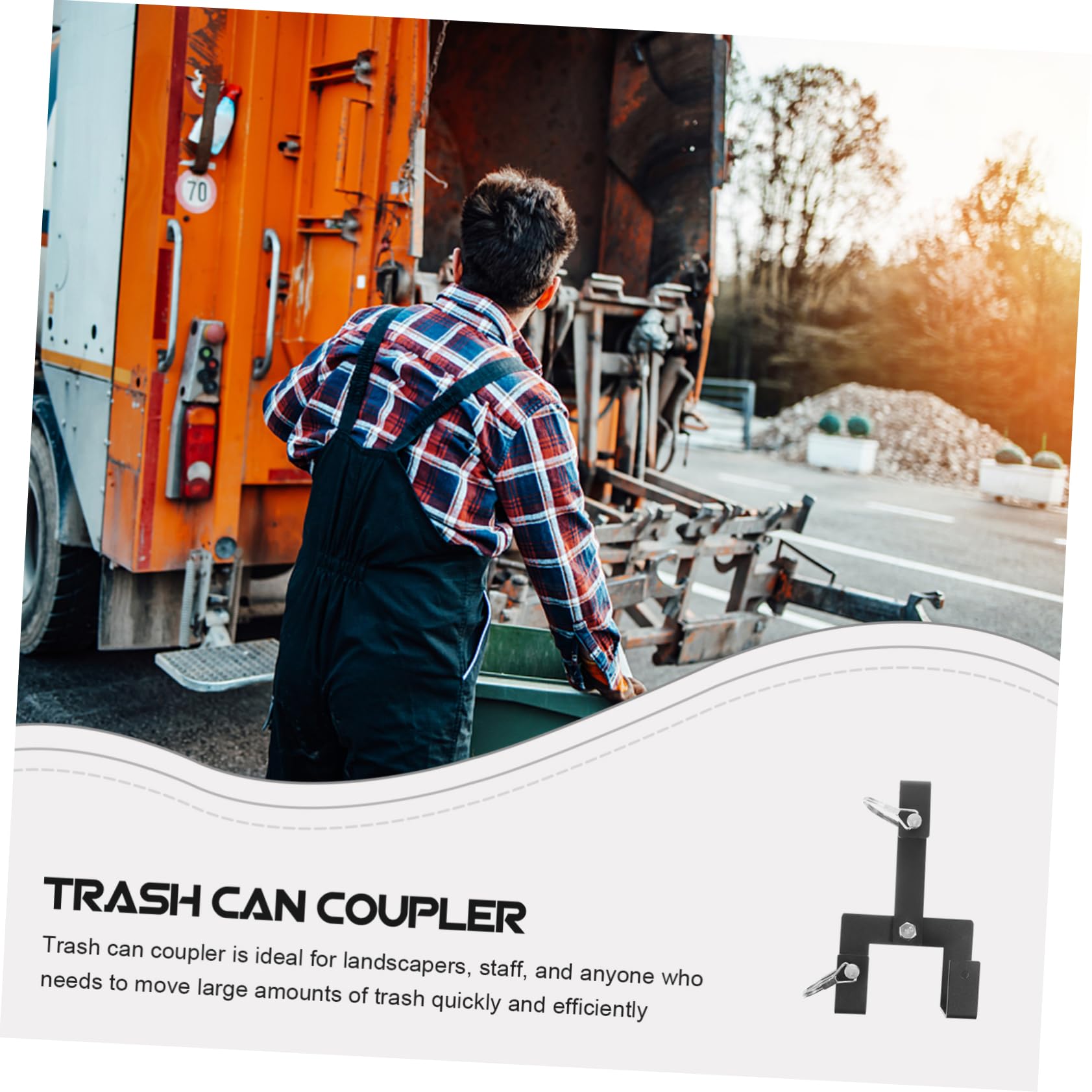 IWOWHERO Wheeled Trash Can Coupler Connector Clip for Hauling Multiple Garbage Containers Durable Heavy Duty Trash Can Hook for Transport and Storage