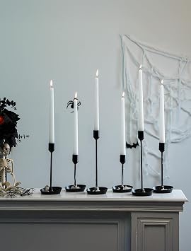 NUPTIO Black Candlestick Holders for Table 6 Pcs Taper Candle Holders Bulk