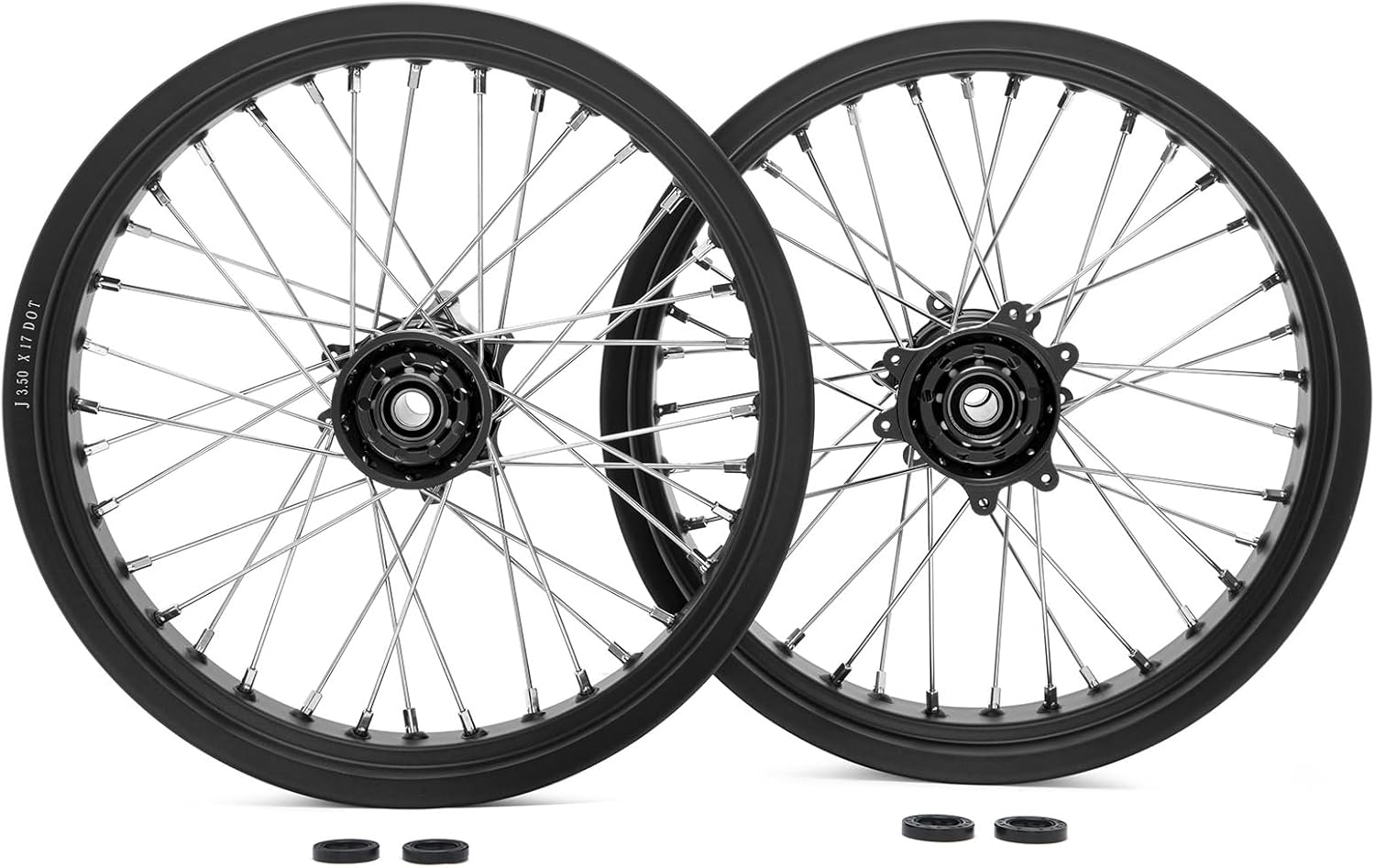 TOFR 17"x3.5" 17"x4.25" Front Rear Spoke Wheels Rims Hubs for Surron Ultra Bee Black