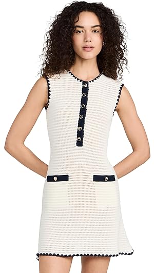 Self Portrait Women's Cream Crochet Contrast Trim Mini Dress, Cream, Off White, White, XS at Amazon Women's Clothing store Self Portrait Women's Cream Crochet Contrast Trim Mini Dress, Cream, Off White, White, XS at Amazon Women's Clothing store